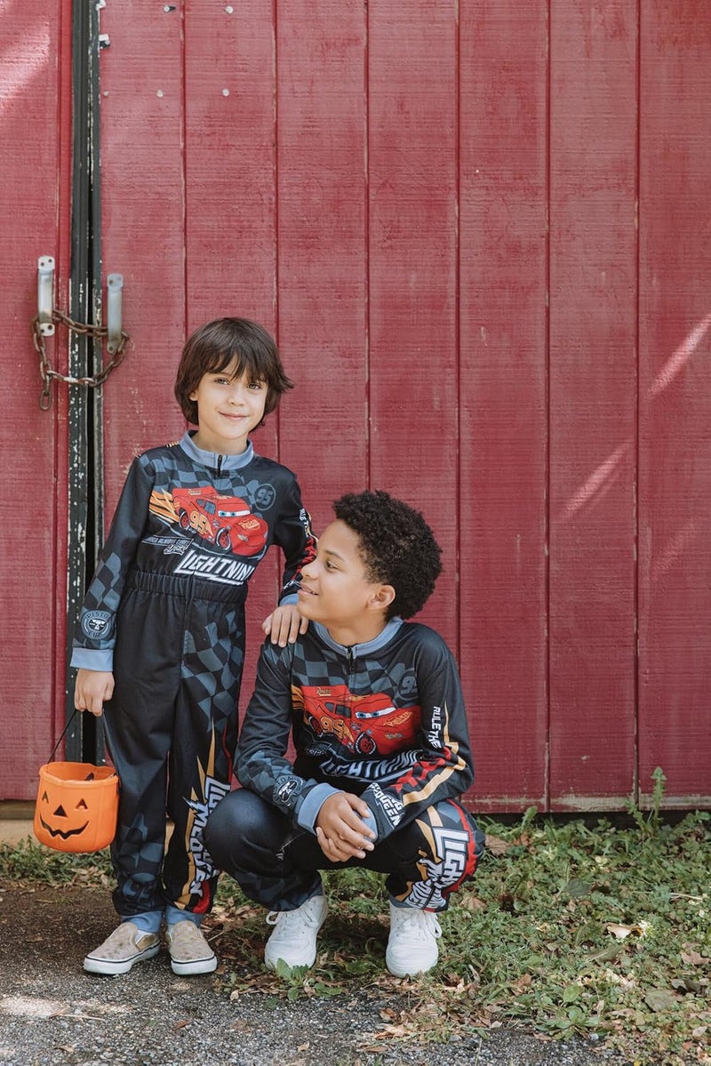 Disney Cars French Terry Racing Zip Up Coverall Toddler to Big Kid Sizes (2T - 10-12) - Image 2